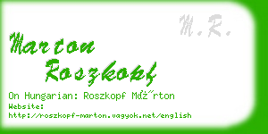 marton roszkopf business card